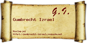 Gumbrecht Izrael névjegykártya